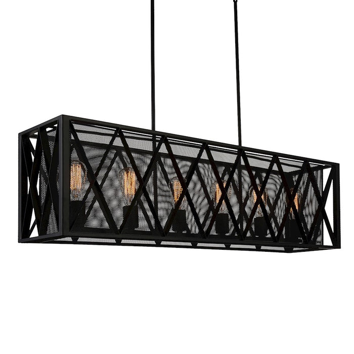 CWI Lighting Tapedia 6 Light Up Chandelier, Black