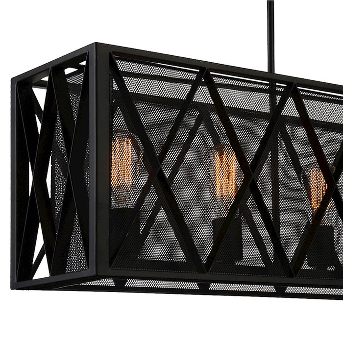 CWI Lighting Tapedia 6 Light Up Chandelier, Black