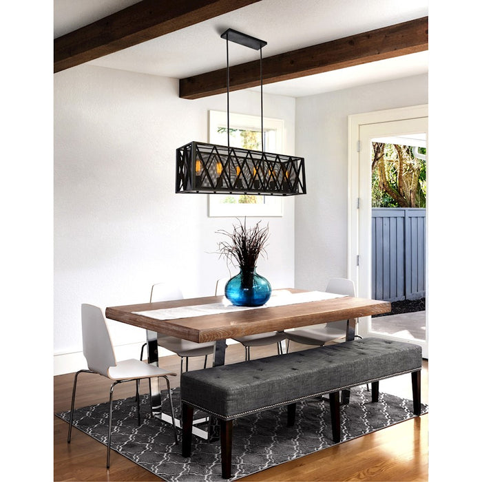 CWI Lighting Tapedia 6 Light Up Chandelier, Black