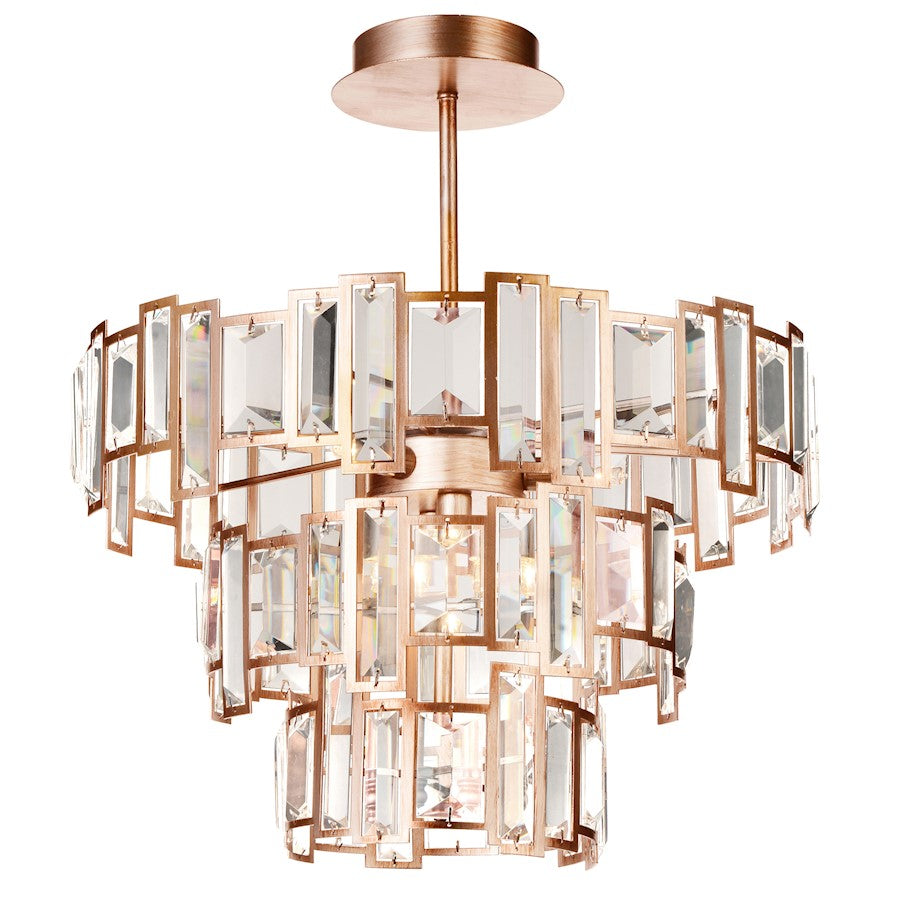 CWI Lighting Quida 5 Light Down Chandelier, Champagne - 9903C18-5-193