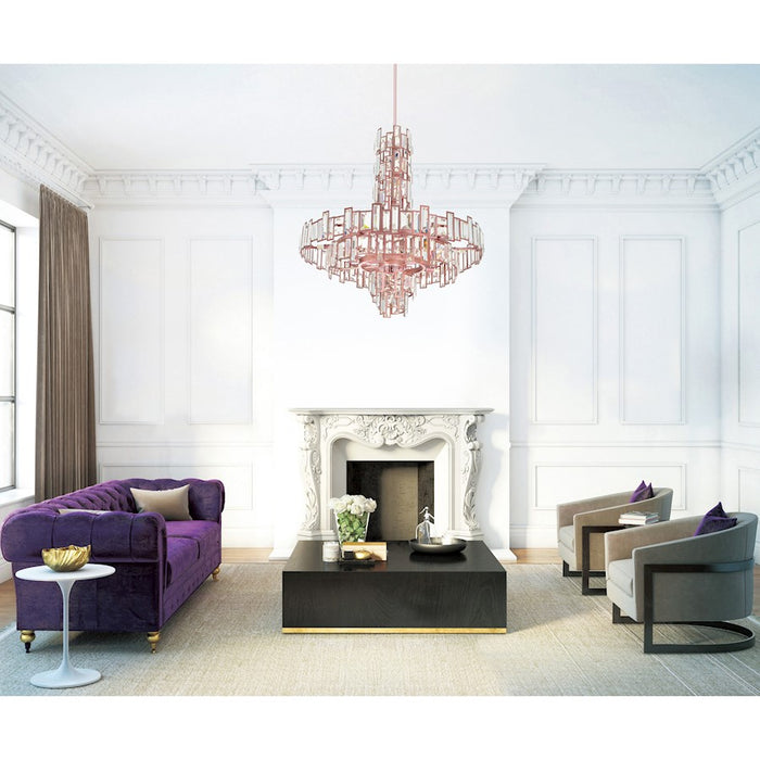 CWI Lighting Quida 18 Light Down Chandelier, Champagne