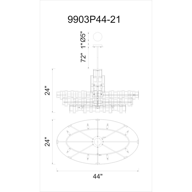 CWI Lighting Quida 21 Light Down Chandelier, Champagne