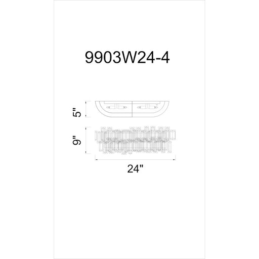 CWI Lighting Quida 4 Light Wall Light, Champagne