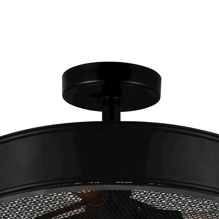CWI Lighting Tigris 3 Light Drum Shade Flush Mount, Black