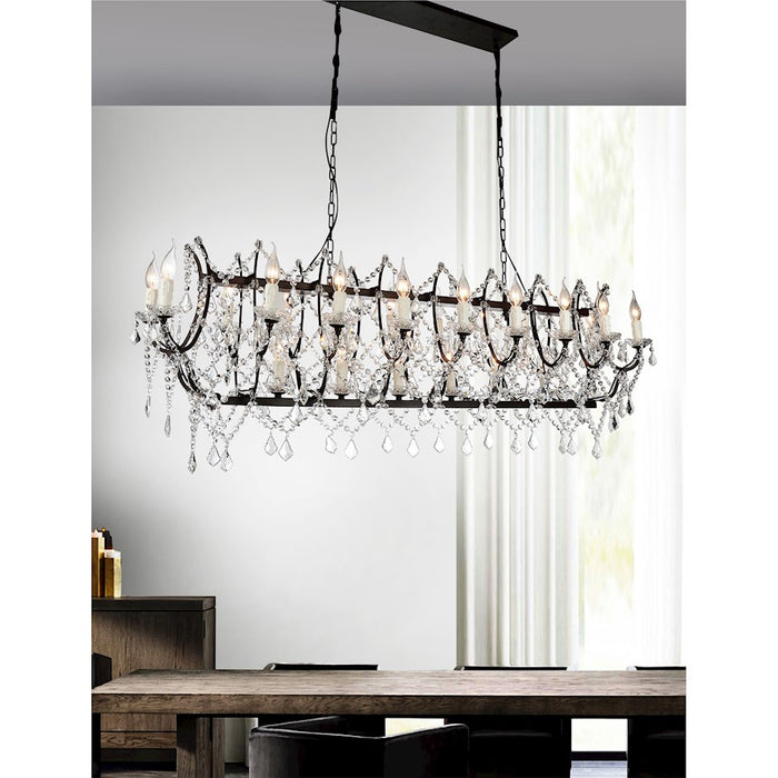 CWI Lighting Phraya 21 Light Up Chandelier, Light Brown