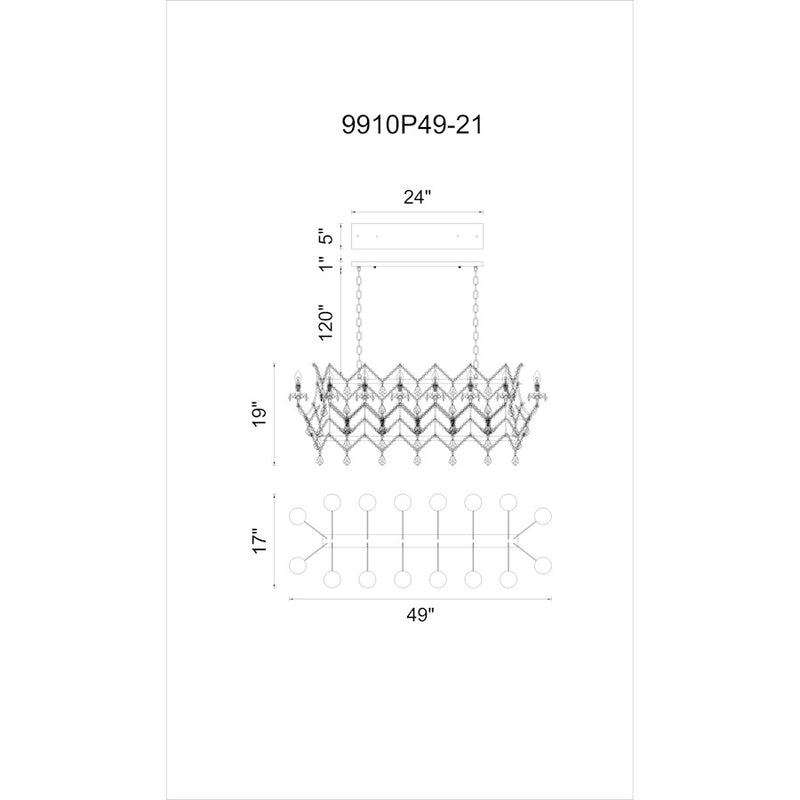 CWI Lighting Phraya 21 Light Up Chandelier, Light Brown