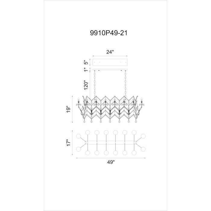 CWI Lighting Phraya 21 Light Up Chandelier, Light Brown