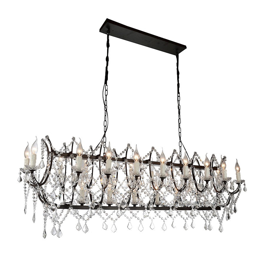 CWI Lighting Phraya 24 Light Up Chandelier, Dark Brown - 9910P58-24-200