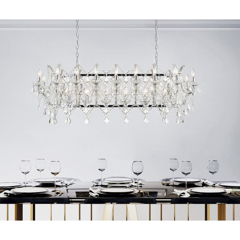 CWI Lighting Aleka 24 Light Candle Chandelier, Chrome