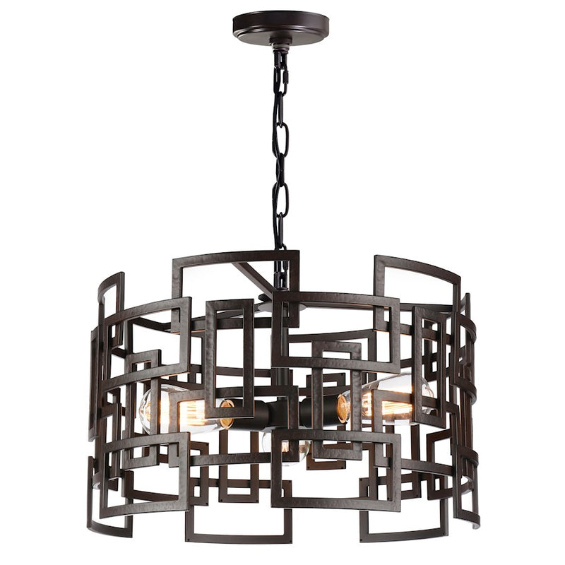 CWI Lighting Litani 3 Light Down Chandelier, Brown