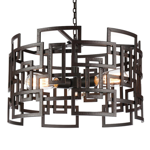 CWI Lighting Litani 3 Light Down Chandelier, Brown