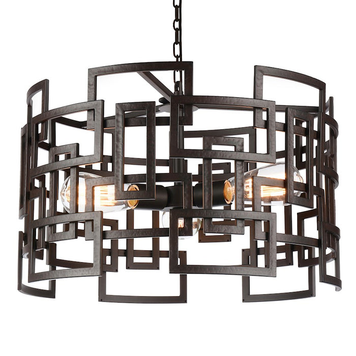 CWI Lighting Litani 3 Light Down Chandelier, Brown