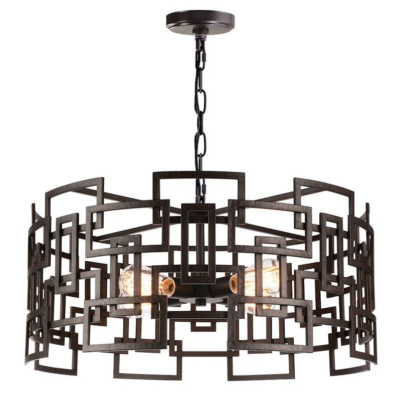 CWI Lighting Litani 4 Light Down Chandelier, Brown