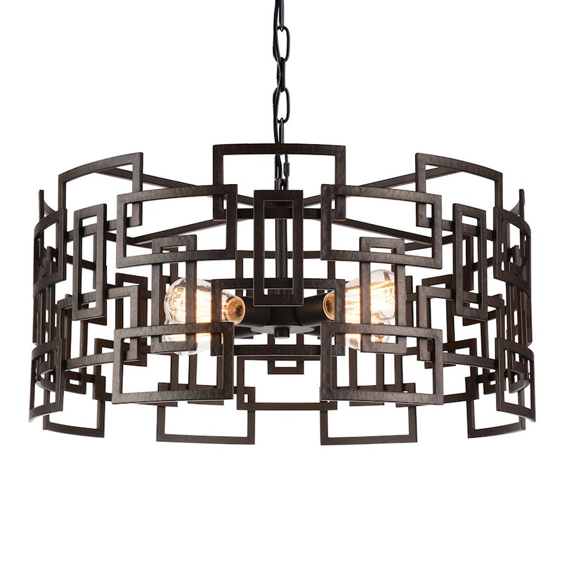 CWI Lighting Litani 4 Light Down Chandelier, Brown