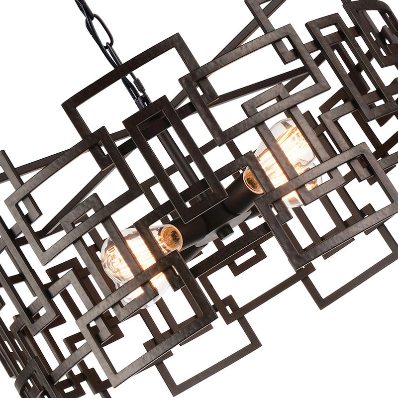 CWI Lighting Litani 4 Light Down Chandelier, Brown