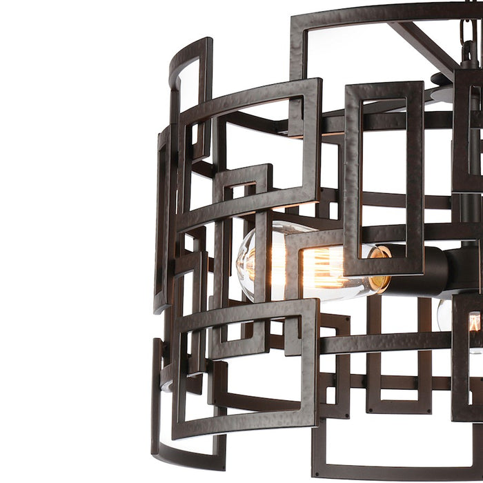 CWI Lighting Litani 4 Light Down Chandelier, Brown