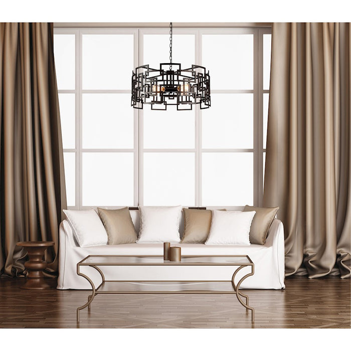 CWI Lighting Litani 4 Light Down Chandelier, Brown