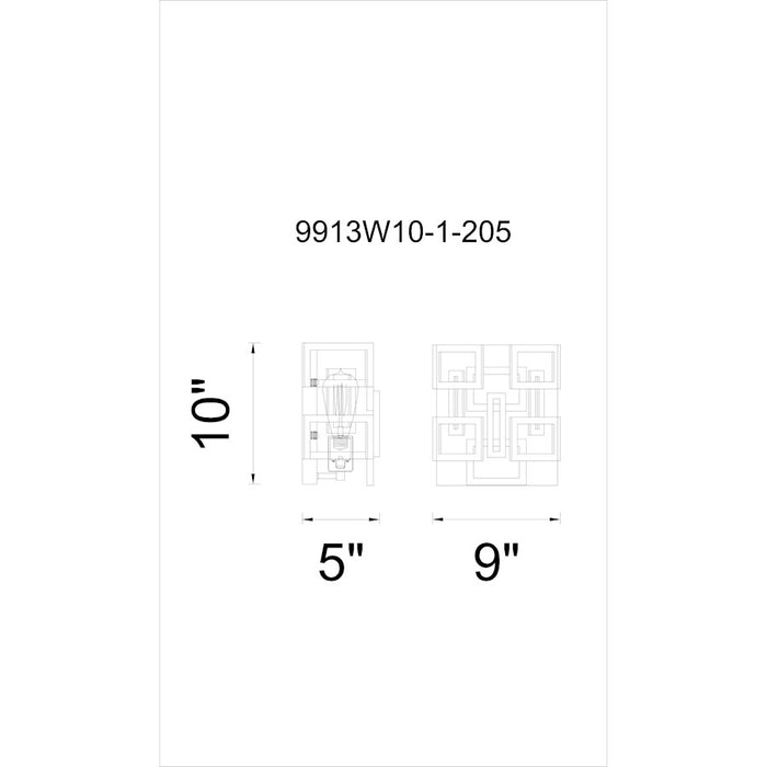 CWI Lighting Litani 1 Light Wall Light, Brown