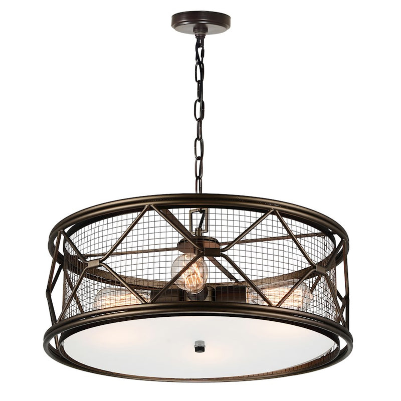 CWI Lighting Kali 4 Light Chandelier, Light Brown/Frosted