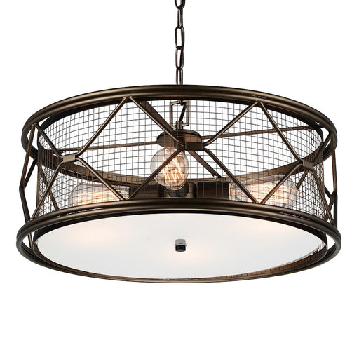 CWI Lighting Kali 4 Light Chandelier, Light Brown/Frosted