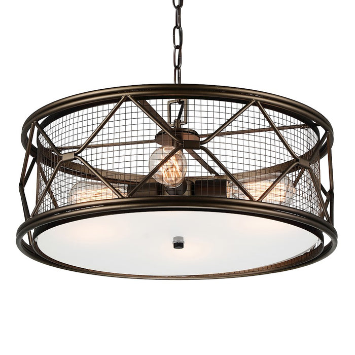 CWI Lighting Kali 4 Light Chandelier, Light Brown/Frosted
