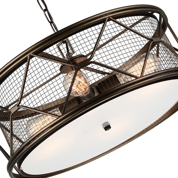 CWI Lighting Kali 4 Light Chandelier, Light Brown/Frosted