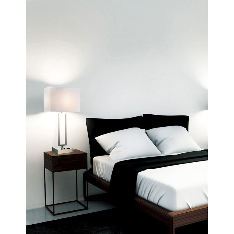 CWI Lighting Torren 1 Light Table Lamp, Satin Nickel