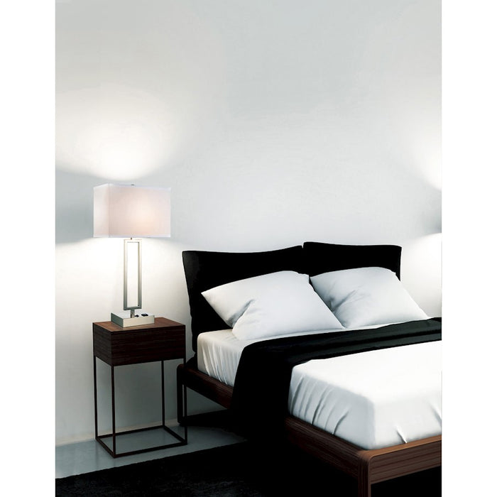 CWI Lighting Torren 1 Light Table Lamp, Satin Nickel