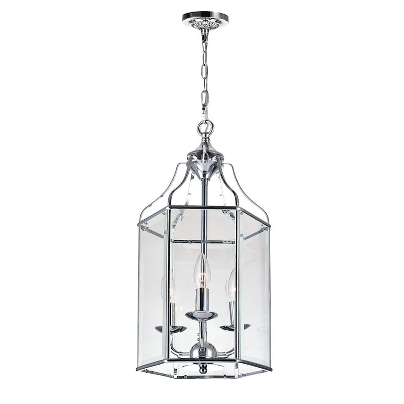 CWI Lighting Maury 3 Light Up Chandelier, Chrome/Clear