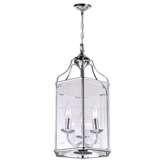 CWI Lighting Maury 3 Light Up Chandelier, Chrome/Clear