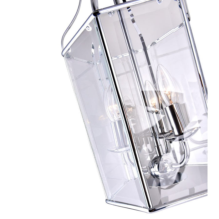 CWI Lighting Maury 3 Light Up Chandelier, Chrome/Clear