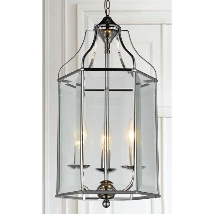CWI Lighting Maury 3 Light Up Chandelier, Chrome/Clear
