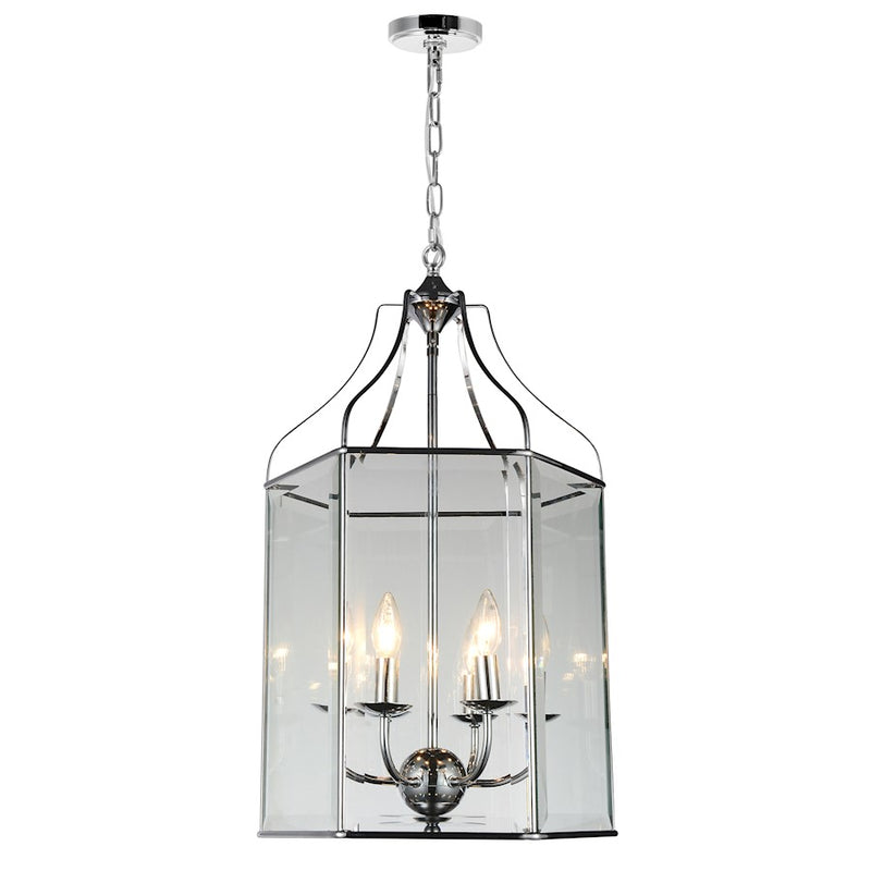 CWI Lighting Maury 6 Light Up Chandelier, Chrome/Clear