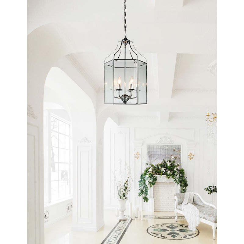 CWI Lighting Maury 6 Light Up Chandelier, Chrome/Clear