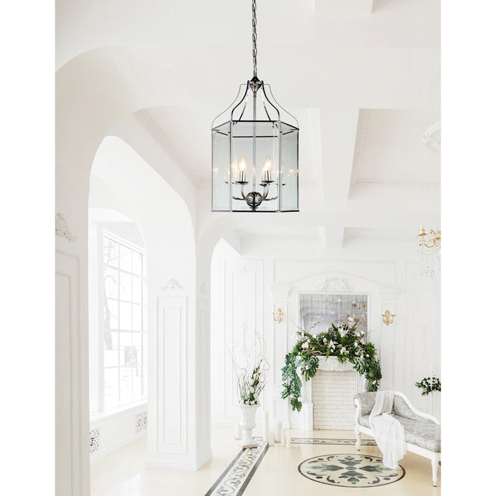CWI Lighting Maury 6 Light Up Chandelier, Chrome/Clear