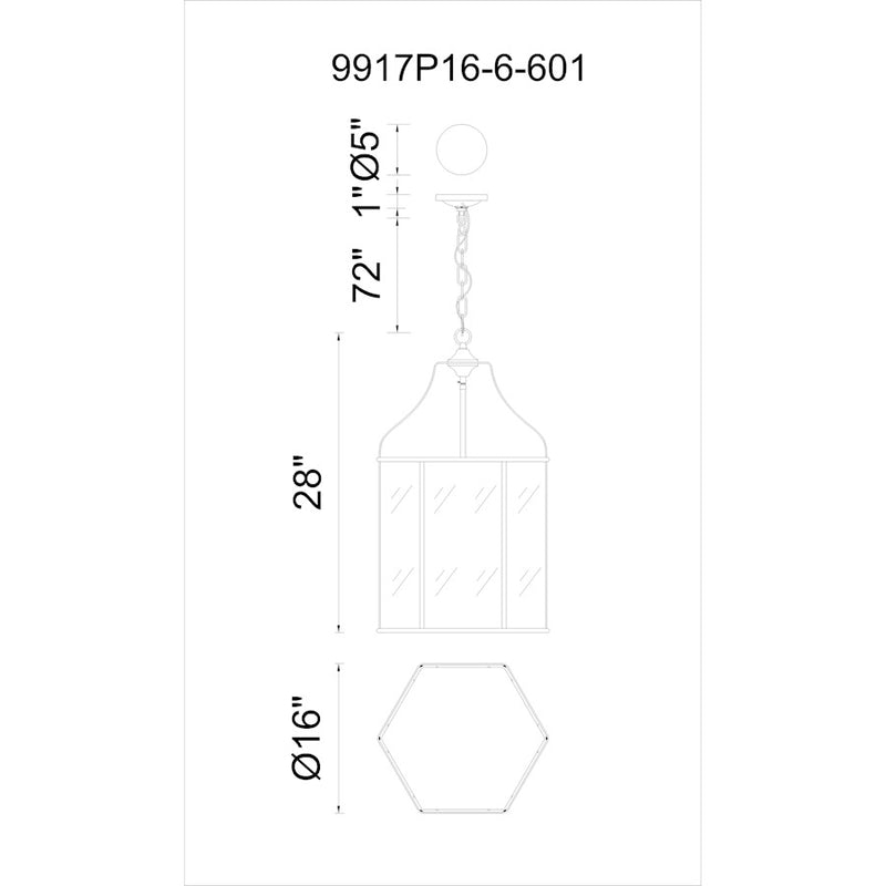 CWI Lighting Maury 6 Light Up Chandelier, Chrome/Clear