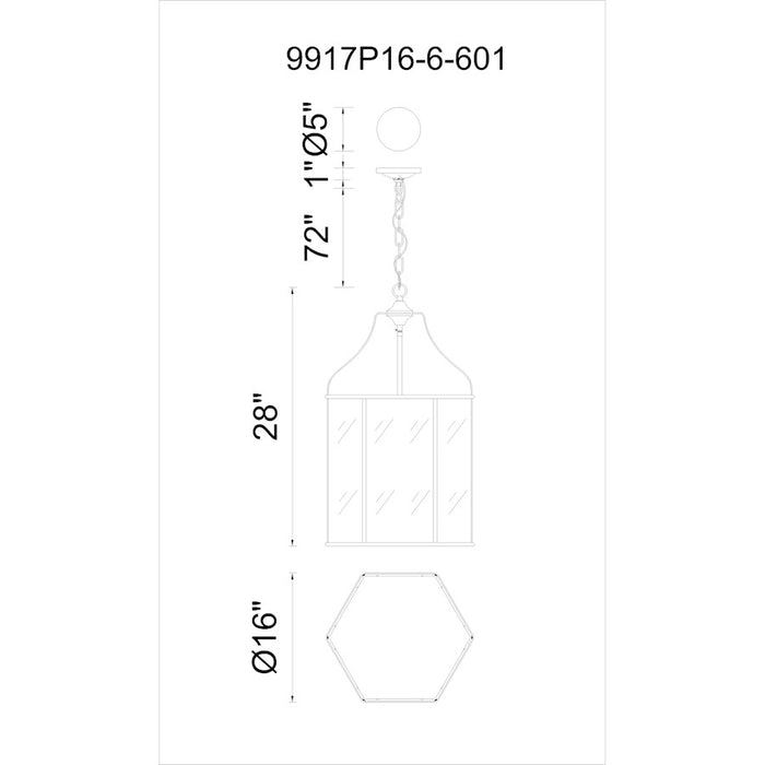CWI Lighting Maury 6 Light Up Chandelier, Chrome/Clear