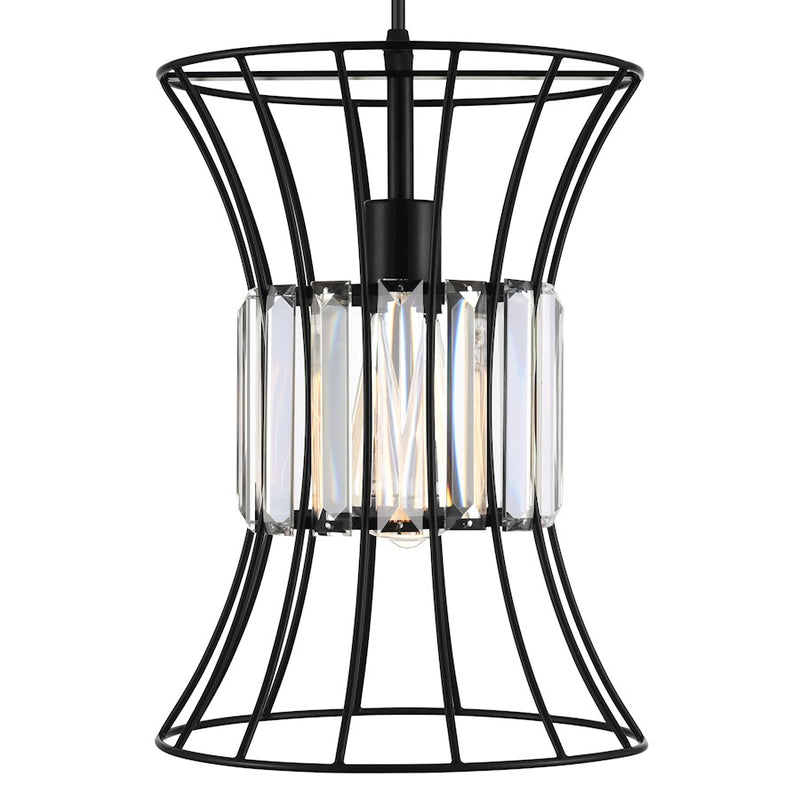 CWI Lighting Alethia 1 Light Down Pendant, Black-B
