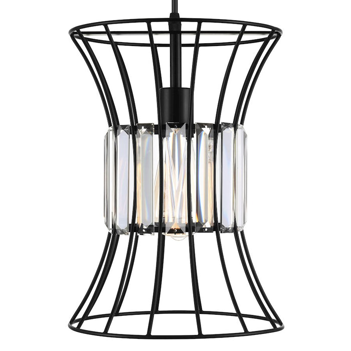 CWI Lighting Alethia 1 Light Down Pendant, Black-B