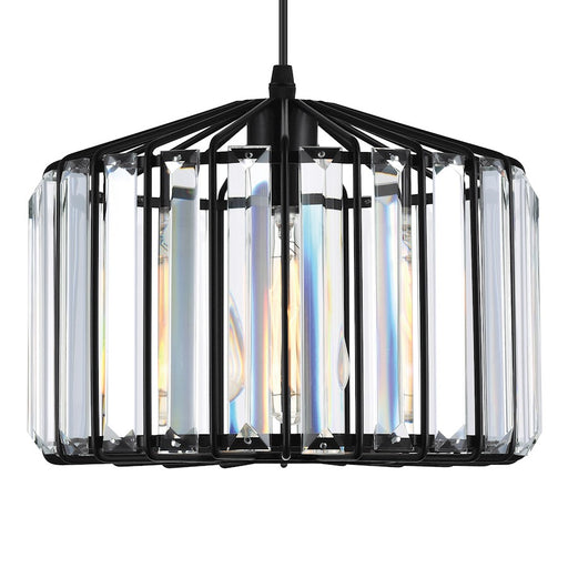 CWI Lighting Alethia 1 Light Drum Shade Pendant, Black