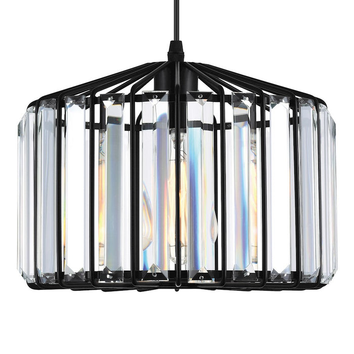 CWI Lighting Alethia 1 Light Drum Shade Pendant, Black