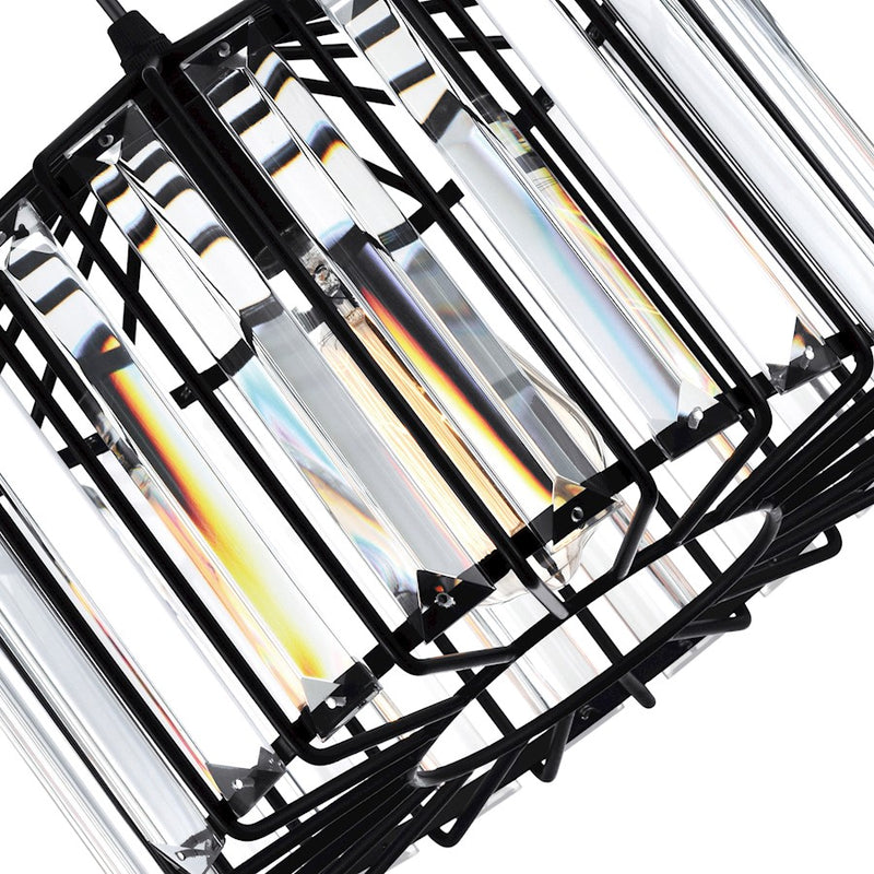 CWI Lighting Alethia 1 Light Drum Shade Pendant, Black
