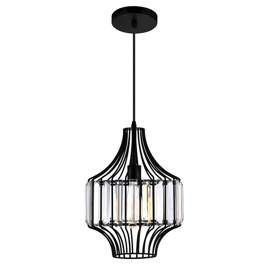 CWI Lighting Alethia 1 Light Down Pendant, Black-D - 9942P10-1-101-D