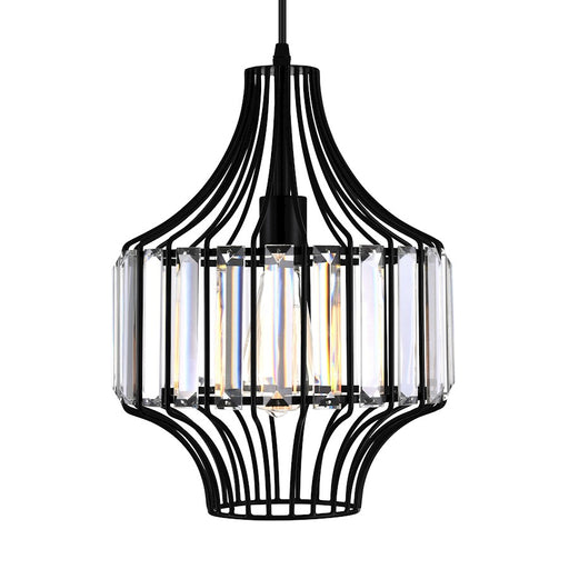 CWI Lighting Alethia 1 Light Down Pendant, Black-D