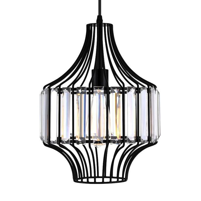CWI Lighting Alethia 1 Light Down Pendant, Black-D