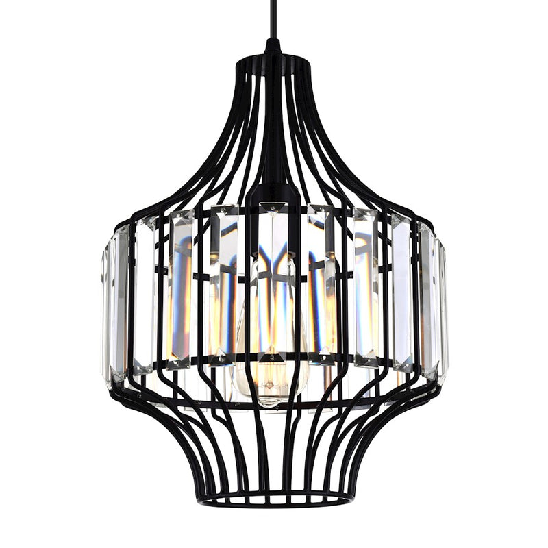 CWI Lighting Alethia 1 Light Down Pendant, Black-D