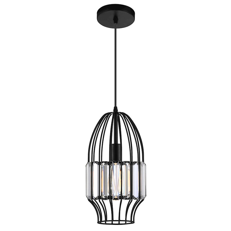 CWI Lighting Alethia 1 Light 7" Down Mini Pendant, Black