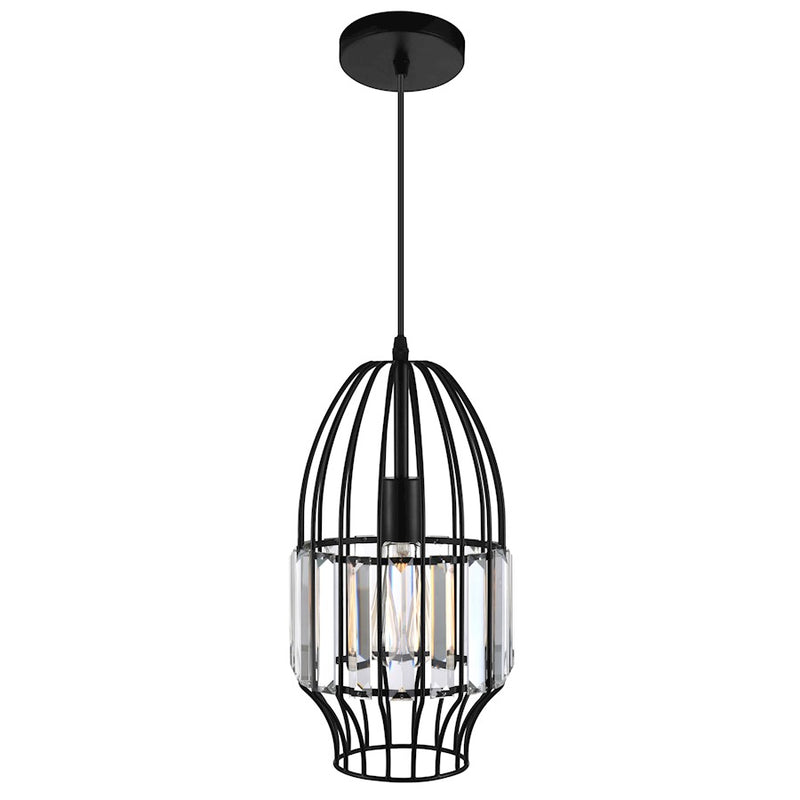 CWI Lighting Alethia 1 Light 7" Down Mini Pendant, Black