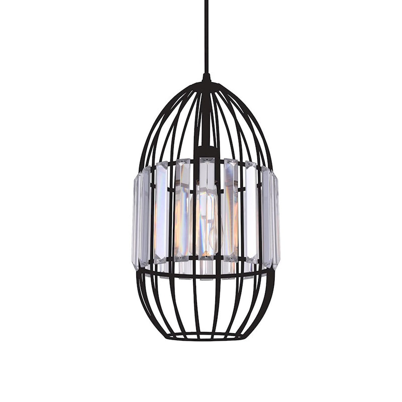 CWI Lighting Alethia 1 Light 8" Down Mini Pendant, Black