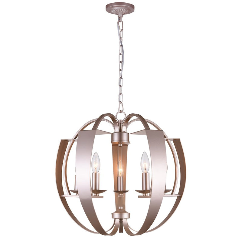 CWI Lighting Verbena 5 Light Chandelier, Pewter